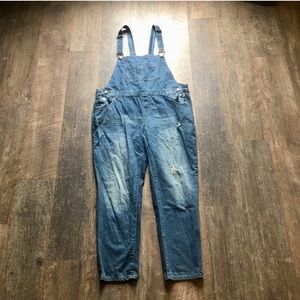 Vintage CHIC Denim Distressed Overalls